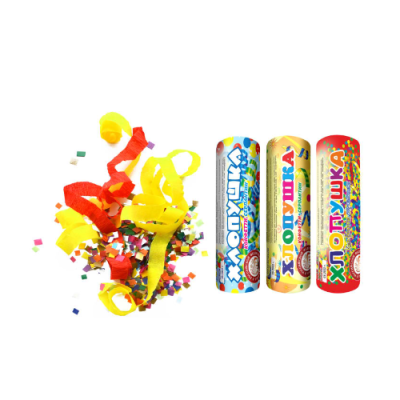 Набор ( 3конф.+3серп.) Набор хлопушек купить в Спасске | spassk.salutsklad.ru